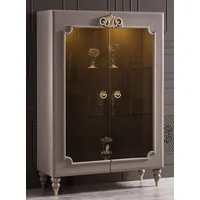 Casa Padrino Luxus Barock Vitrine Grau / Gold 116