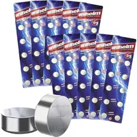Wilhelm 100 X Wilhelm AG13/147/LR44/SR44W/357/LR1154/V13GA Qualitätsbatterien 1,5 V Alkaline