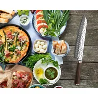 Wakoli Nussbaum Damast Chefmesser Kiritsuke I 20 cm Klinge