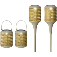 MARELIDA 4er Set LED Solar Laternen und Gartenstecker |