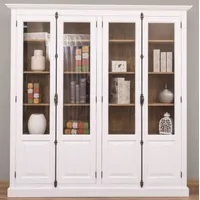 Casa Padrino Landhausstil Vitrine Weiß / Braun 205 x