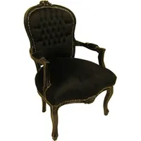 Casa Padrino Barock Salon Stuhl Schwarz / Schwarz