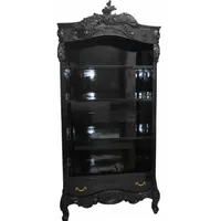 Casa Padrino Barock Bücherschrank Schwarz / Gold Hochglanz B