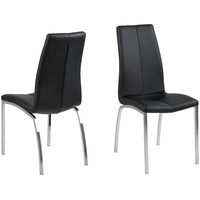 VCM ebuy24 Esszimmerstuhl in schwarzen Kunstleder und Chrom Gestell.