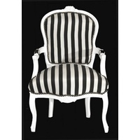 Casa Padrino - Barock Salon Stuhl Schwarz / Weiß