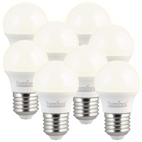 Luminea 8er-Set LED-Lampen, E27: 3 Watt, G45, 240 Lumen,