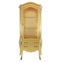 Casa Padrino Barock Vitrine Gold - Vitrinenschrank - Wohnzimmerschrank