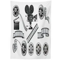 ABAKUHAUS Kino Tischdecke, Graustufen- Reel, Personalisierter Druck mit Klaren