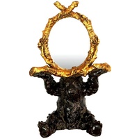 Casa Padrino Barock Tischspiegel Bär Schwarz / Gold 36