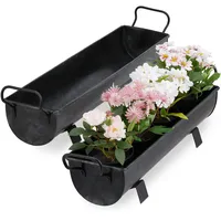 Relaxdays Blumenkasten Dachrinne, 2er Set, Garten & innen, Vintage