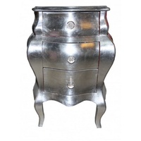 Casa Padrino Barock Kommode Silber 53 x 36 x