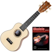 Classic Cantabile Sopran Ukulele Natural Set inkl. Lernheft
