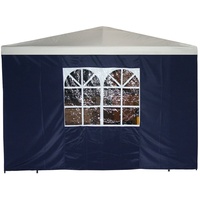 DEGAMO Seitenplane für Pavillon, 3x1,9 Meter, Polyester blau mit