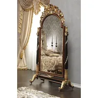 Casa Padrino Luxus Barock Standspiegel mit Rollen Braun /