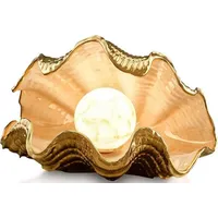 Casa Padrino Luxus Tischleuchte Muschel Lachsfarben / Gold 50