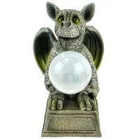 Kremers Schatzkiste Drachenkind mit Solarkugel 30cm Drache Handbemalte Gartenfigur