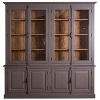 Casa Padrino Landhausstil Wohnzimmer Vitrinenschrank Lilagrau / Braun 223