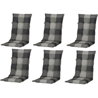 MADISON N.Y 6er Set Hochlehner Gartenstuhl Auflagen,grau,