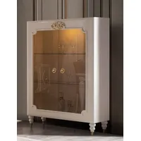 Casa Padrino Luxus Barock Vitrine Weiß / Gold 116