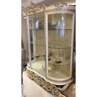 Casa Padrino Luxus Barock Vitrine Weiß / Silber /