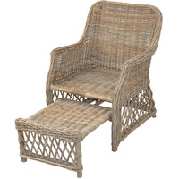 Home Affaire Rattanstuhl, Handarbeit, Maße (B/T/H): (67/75/91), grau