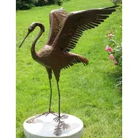 Casa Padrino Gartendeko Skulptur Reiher Vogel Rostfarben 70 x