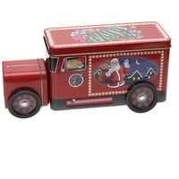 Powerhaus24 Santas Truck winterliche Blechdose mit drehbaren Rädern, Geschenk,