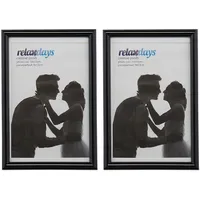 Relaxdays Bilderrahmen schwarz 10x15 cm 2er Set