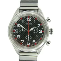 ARISTO Herren Uhr Chronograph Edelstahl Carbon Quarz 7H88