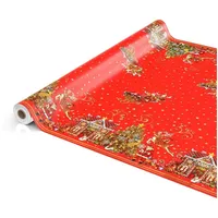 ANRO Wachstuchtischdecke Wachstuch Wachstischdecke Tischdecke Weihnachten Weihnachtsmann Rot Sterne