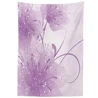 ABAKUHAUS Lila Tischdecke, Vector Blumen Schmetterling, Pflegeleicht Waschbar Schmutzabweisend