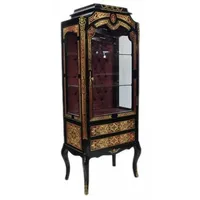 Casa Padrino Barock Boulle Vitrine - Handgefertigt aus Massivholz