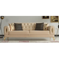 Casa Padrino Luxus Schlafsofa Beige / Gold 225 x