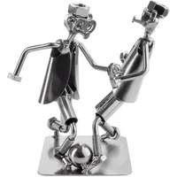 Brubaker Schraubenmännchen Fußball Zweikampf - Handarbeit Eisenfigur Metallmännchen Fußballspieler
