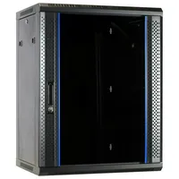DSIT 15HE Netzwerkschrank (Serverschrank) 19 Zoll Wandmontage mit Glastür
