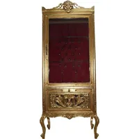 Casa Padrino Barock Vitrine Gold / Bordeaux - Vitrinenschrank