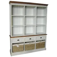 Casa Padrino Landhausstil Wandschrank Antik Weiß / Braun 160