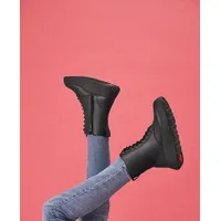 FitFlop F-mode Leather Lace-up Flatform Ankle Stiefel - All