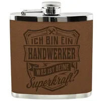 Hti-Living Flachmann Echter Kerl Flachmann Handwerker, Männer Trinkflasche mit