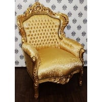 Casa Padrino Barock Sessel King Gold Muster / Gold