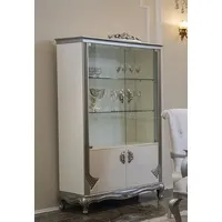 Casa Padrino Luxus Barock Vitrine Weiß / Silber 111
