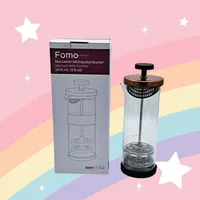 BonVIVO - Manueller Milchaufschäumer aus Edelstahl, Glas und Edelstahl,