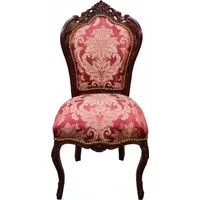 Casa Padrino Barock Esszimmer Stuhl Bordeaux Muster / Braunrot