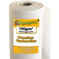 Aquagart 20m2 Gartenvlies Unkrautvlies Unkrautfolie Mulchvlies 150g/m2 Weiß 2m