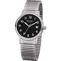 REGENT Herrenarmbanduhr 1595.40.96 Edelstahl Zugband F704 - Silber/Schwarz