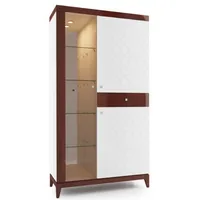 Casa Padrino Luxus Vitrinenschrank Weiß / Hochglanz Braun 111,2