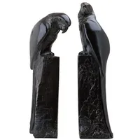 Casa Padrino Designer Bronze Papageien Buchstützen 2er Set -