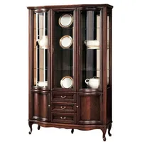 Casa Padrino Luxus Jugendstil Vitrinenschrank Dunkelbraun 142,6 x 52,5