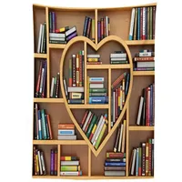 ABAKUHAUS Bibliothek Tischdecke, Liebe-Lesebücher Herz, Personalisierter Druck mit Klaren