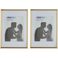 Relaxdays Bilderrahmen 2er Set, 20x30 cm, Passepartout 15x20 cm,